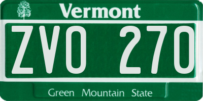 VT license plate ZVO270