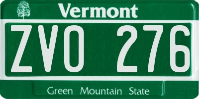 VT license plate ZVO276