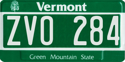 VT license plate ZVO284