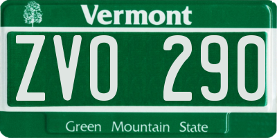 VT license plate ZVO290
