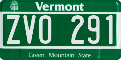 VT license plate ZVO291