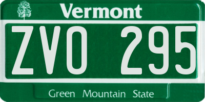 VT license plate ZVO295