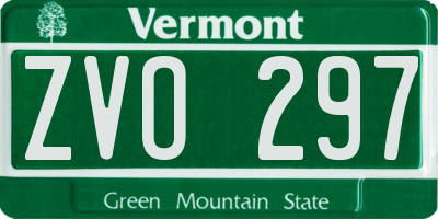 VT license plate ZVO297
