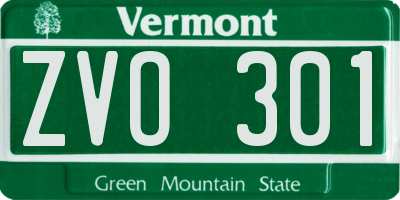 VT license plate ZVO301