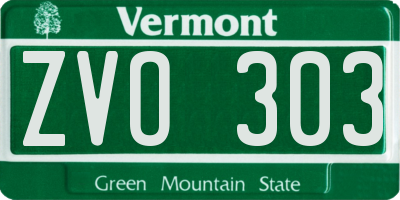 VT license plate ZVO303