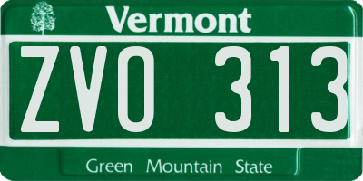 VT license plate ZVO313