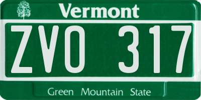VT license plate ZVO317
