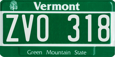 VT license plate ZVO318