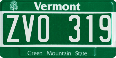 VT license plate ZVO319
