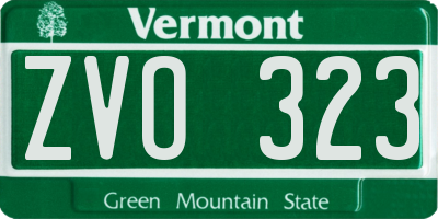 VT license plate ZVO323