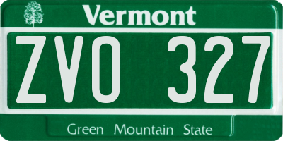 VT license plate ZVO327