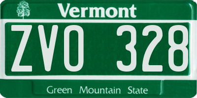 VT license plate ZVO328