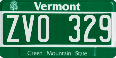 VT license plate ZVO329