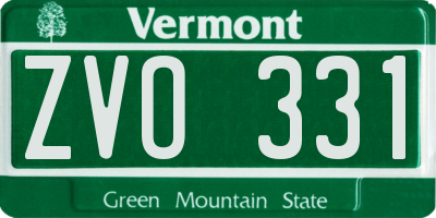 VT license plate ZVO331