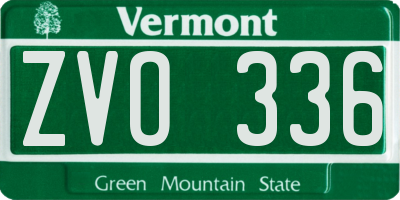 VT license plate ZVO336