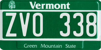VT license plate ZVO338