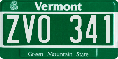 VT license plate ZVO341