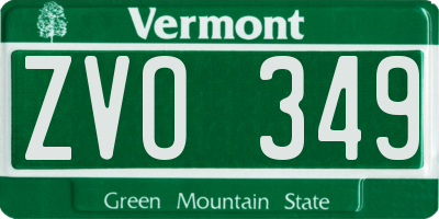 VT license plate ZVO349