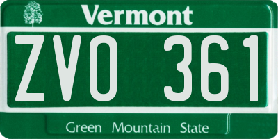 VT license plate ZVO361