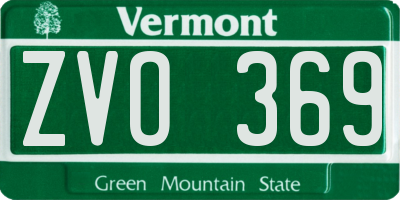 VT license plate ZVO369