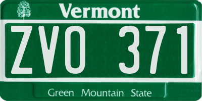 VT license plate ZVO371