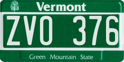 VT license plate ZVO376