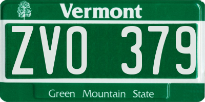 VT license plate ZVO379