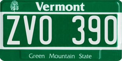 VT license plate ZVO390