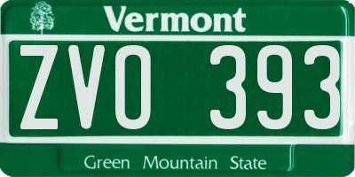 VT license plate ZVO393