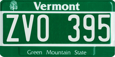 VT license plate ZVO395