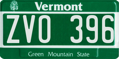 VT license plate ZVO396
