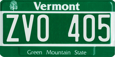 VT license plate ZVO405