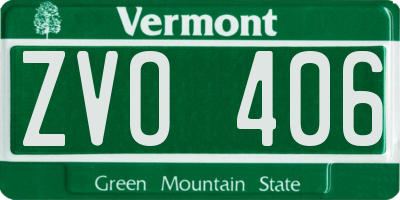VT license plate ZVO406