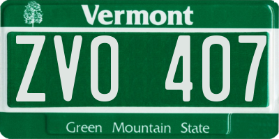 VT license plate ZVO407
