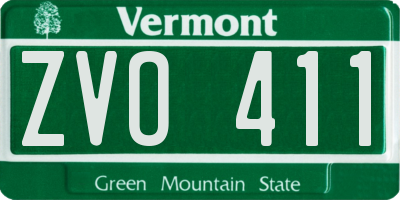 VT license plate ZVO411