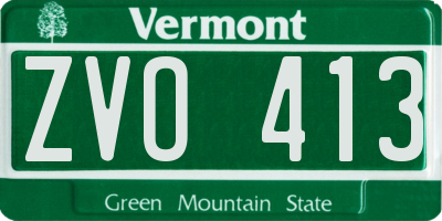 VT license plate ZVO413