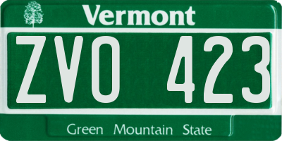 VT license plate ZVO423