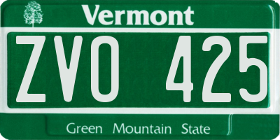 VT license plate ZVO425