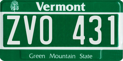 VT license plate ZVO431