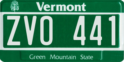 VT license plate ZVO441