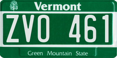 VT license plate ZVO461