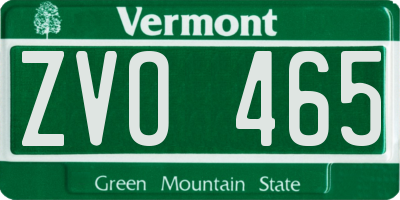 VT license plate ZVO465