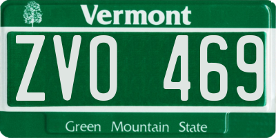 VT license plate ZVO469