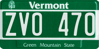 VT license plate ZVO470