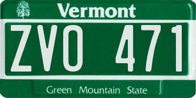 VT license plate ZVO471