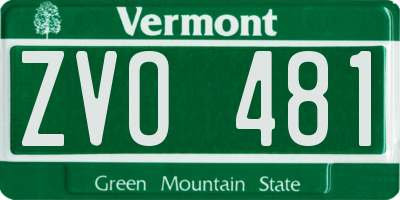 VT license plate ZVO481