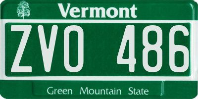 VT license plate ZVO486