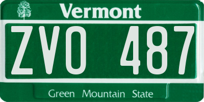 VT license plate ZVO487