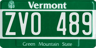 VT license plate ZVO489