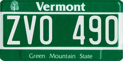 VT license plate ZVO490